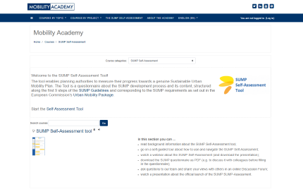 Link to SUMP self assessment tool available online. Link to SUMP self assessment tool available online.