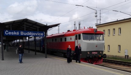 Express train in České Budějovice Express train in České Budějovice