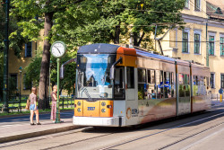 Tram in the city 