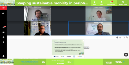 Screenshot showing all four webinar presenters Screenshot showing all four webinar presenters