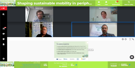 Screenshot showing all four webinar presenters 