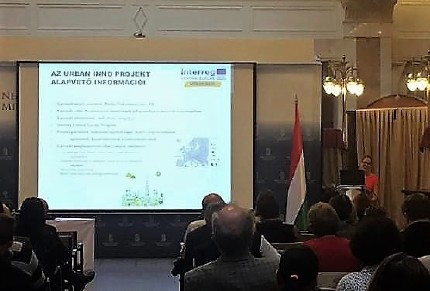 Renáta Csabai (PBN) presenting the URBAN INNO project Renáta Csabai (PBN) presenting the URBAN INNO project