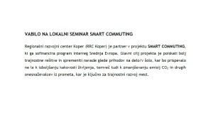 Local seminar Koper - Invitation